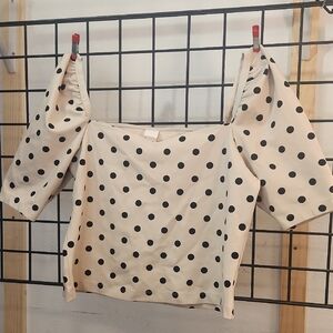 Polka Dot Off-Shoulder Top Nwot